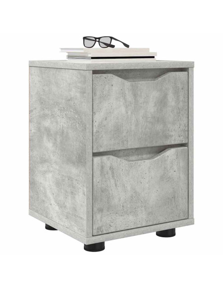 Comodino Grigio cemento 30,5 x 30 x 43 cm Legno multistrato