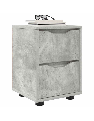 Comodini con cassetto 2 pcs Grigio cemento 30,5 x 30 x 43 cm