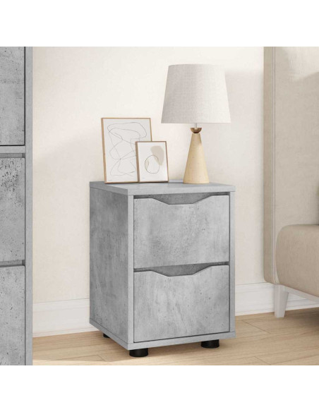 Comodini con cassetto 2 pcs Grigio cemento 30,5 x 30 x 43 cm