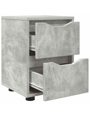 Comodini con cassetto 2 pcs Grigio cemento 30,5 x 30 x 43 cm