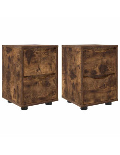 Comodini 2 pcs Rovere fumé 30,5 x 30 x 43 cm Legno multistrato 2
