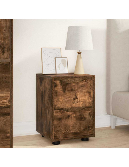 Comodini 2 pcs Rovere fumé 30,5 x 30 x 43 cm Legno multistrato