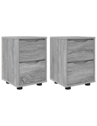 Comodini con cassetto 2 pcs Grigio Sonoma 30,5 x 30 x 43 cm