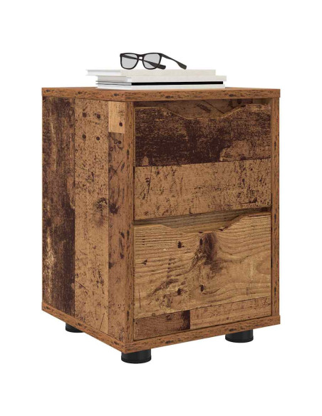 Comodini con cassetto 2 pcs Legno vecchio 30,5 x 30 x 43 cm