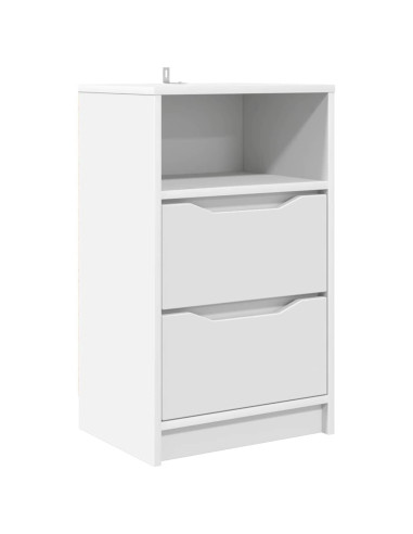 Comodino con cassetto Bianco 40 x 30 x 467 cm Legno multistrato