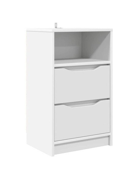 Comodino con cassetto Bianco 40 x 30 x 467 cm Legno multistrato