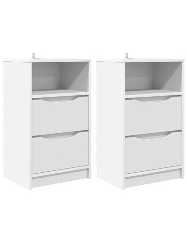 Comodini 2 pcs Bianco 40 x 30 x 467 cm Legno multistrato