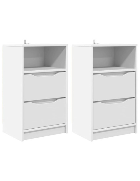 Comodini 2 pcs Bianco 40 x 30 x 467 cm Legno multistrato