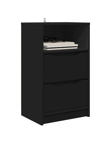 Comodino con cassetto Nero 40 x 30 x 467 cm Legno multistrato