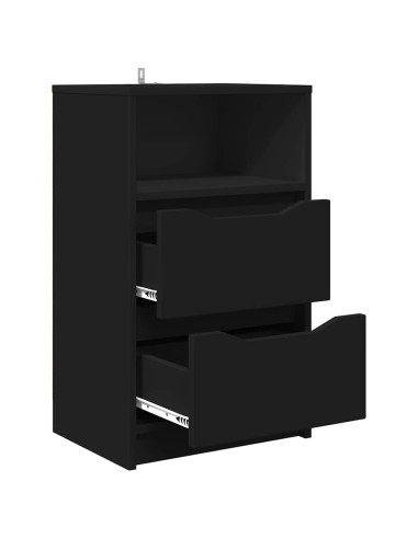Comodino con cassetto Nero 40 x 30 x 467 cm Legno multistrato