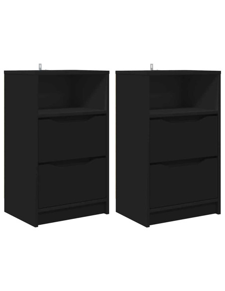 Comodini 2 pcs Nero 40 x 30 x 467 cm Legno multistrato