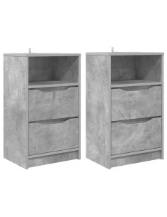 Comodini con cassetto 2 pcs Grigio cemento 40 x 30 x 467 cm 2