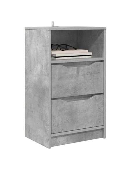 Comodini con cassetto 2 pcs Grigio cemento 40 x 30 x 467 cm