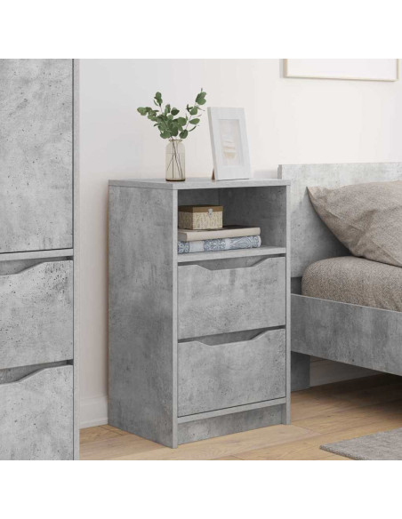 Comodini con cassetto 2 pcs Grigio cemento 40 x 30 x 467 cm
