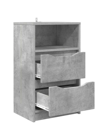Comodini con cassetto 2 pcs Grigio cemento 40 x 30 x 467 cm