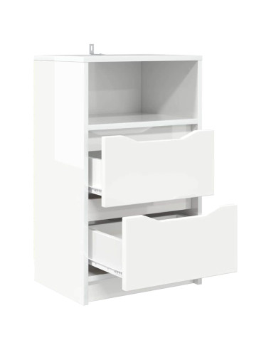 Comodini 2 pcs Bianco Lucido 40 x 30 x 467 cm Legno multistrato
