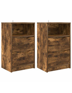 Comodini 2 pcs Rovere fumé 40 x 30 x 467 cm Legno multistrato 2