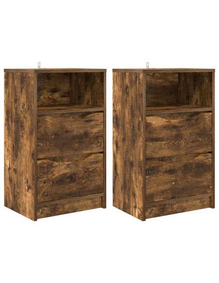 Comodini 2 pcs Rovere fumé 40 x 30 x 467 cm Legno multistrato