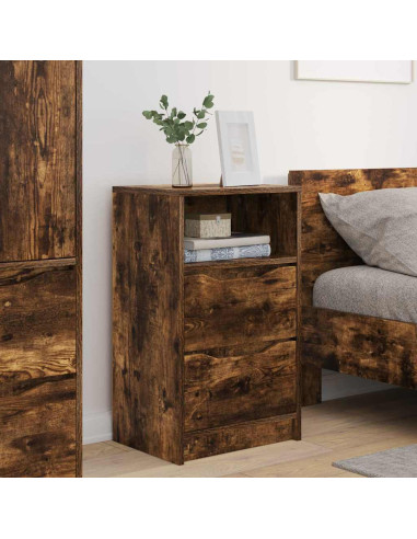 Comodini 2 pcs Rovere fumé 40 x 30 x 467 cm Legno multistrato
