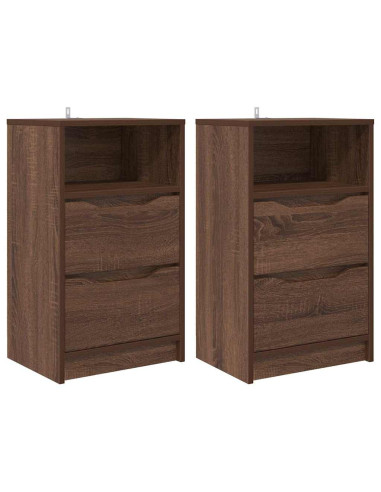 Comodini con cassetto 2 pcs Rovere Marrone 40 x 30 x 467 cm