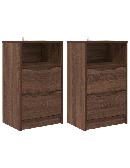 Comodini con cassetto 2 pcs Rovere Marrone 40 x 30 x 467 cm