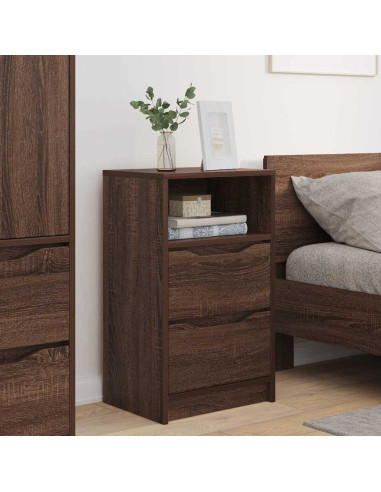 Comodini con cassetto 2 pcs Rovere Marrone 40 x 30 x 467 cm