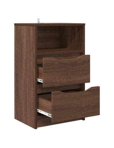 Comodini con cassetto 2 pcs Rovere Marrone 40 x 30 x 467 cm