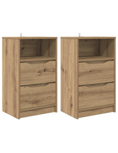 Comodini con cassetto 2 pcs Rovere artigianale 40 x 30 x 467 cm 2
