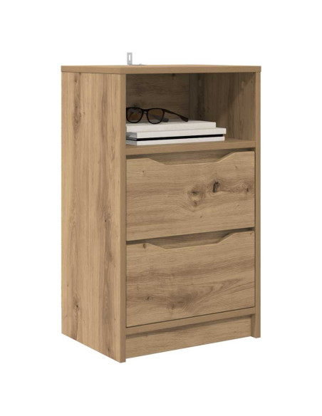 Comodini con cassetto 2 pcs Rovere artigianale 40 x 30 x 467 cm