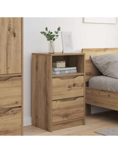 Comodini con cassetto 2 pcs Rovere artigianale 40 x 30 x 467 cm