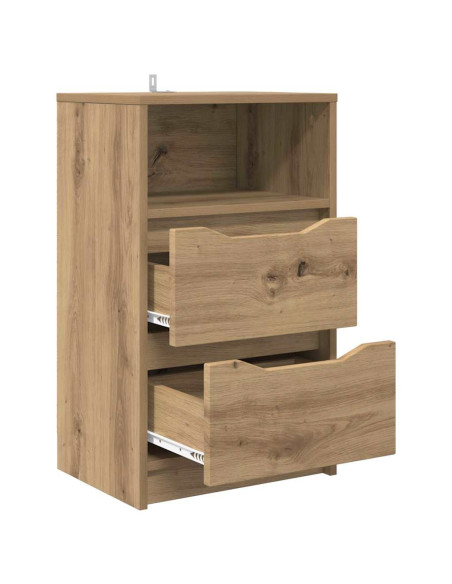 Comodini con cassetto 2 pcs Rovere artigianale 40 x 30 x 467 cm