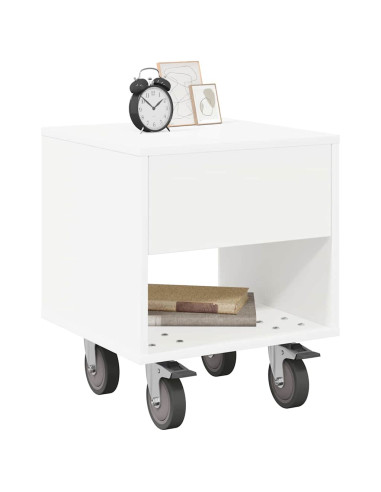 Comodino Bianco 40,5 x 40 x 48 cm Legno multistrato