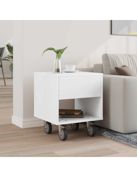 Comodino Bianco 40,5 x 40 x 48 cm Legno multistrato