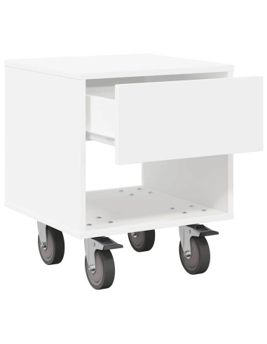 Comodino Bianco 40,5 x 40 x 48 cm Legno multistrato