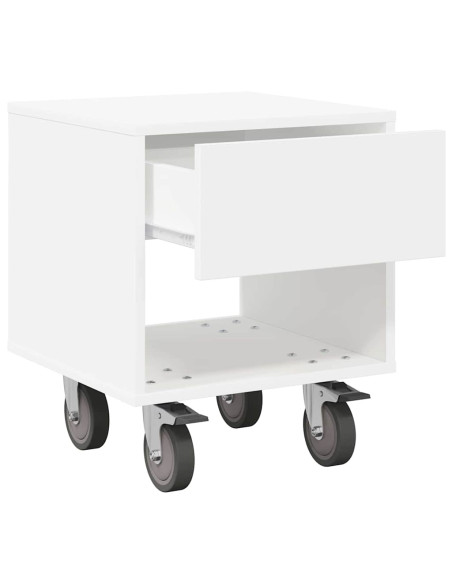 Comodino Bianco 40,5 x 40 x 48 cm Legno multistrato