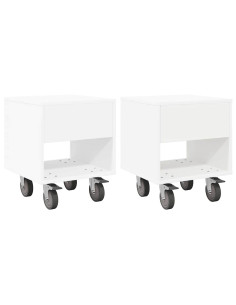 Comodino 2 pcs Bianco 40,5 x 40 x 48 cm Legno multistrato 2