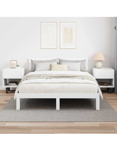 Comodino 2 pcs Bianco 40,5 x 40 x 48 cm Legno multistrato