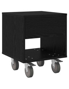 Comodino Rovere Nero 40,5 x 40 x 48 cm Legno multistrato 2