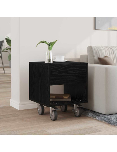 Comodino Rovere Nero 40,5 x 40 x 48 cm Legno multistrato