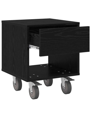 Comodino Rovere Nero 40,5 x 40 x 48 cm Legno multistrato