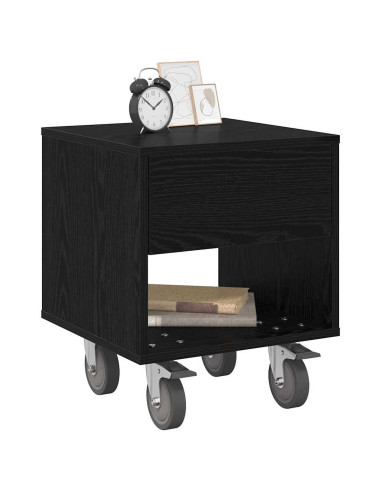 Comodino 2 pcs Rovere Nero 40,5 x 40 x 48 cm Legno multistrato