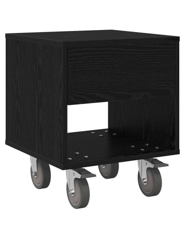 Comodino 2 pcs Rovere Nero 40,5 x 40 x 48 cm Legno multistrato