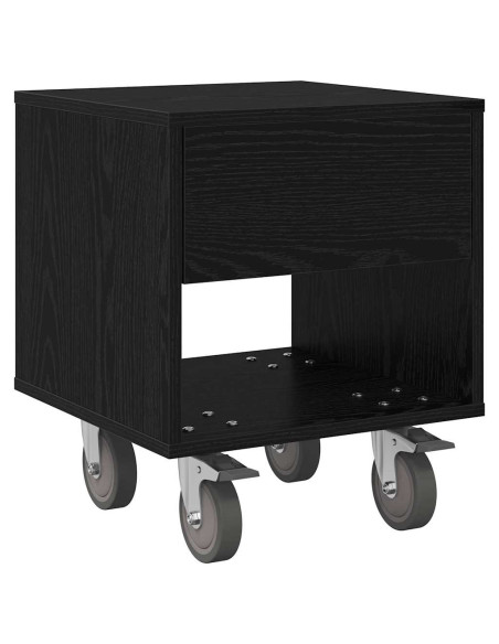 Comodino 2 pcs Rovere Nero 40,5 x 40 x 48 cm Legno multistrato