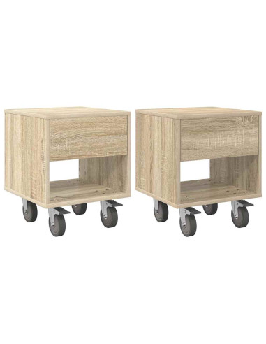 Comodino 2 pcs Rovere Sonoma 40,5 x 40 x 48 cm