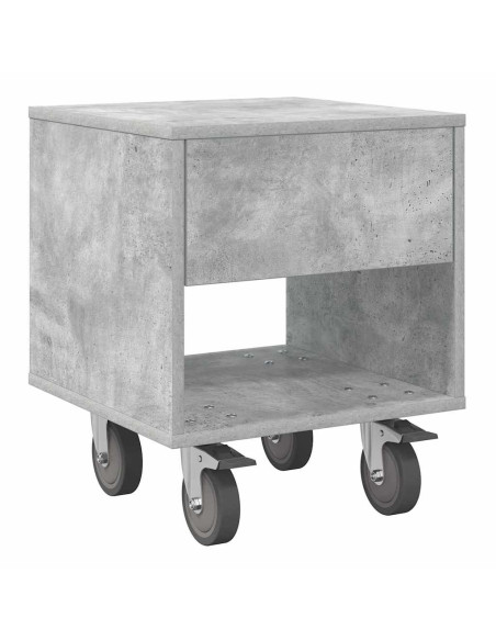 Comodino Grigio cemento 40,5 x 40 x 48 cm Legno multistrato