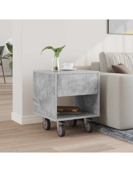 Comodino Grigio cemento 40,5 x 40 x 48 cm Legno multistrato
