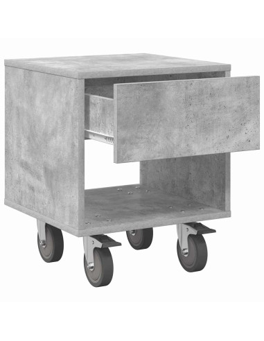 Comodino Grigio cemento 40,5 x 40 x 48 cm Legno multistrato