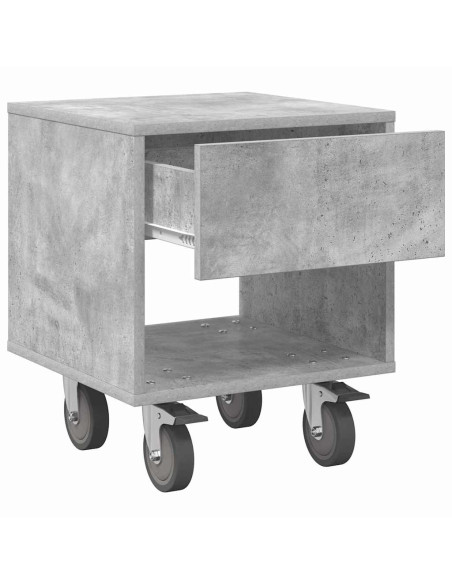Comodino Grigio cemento 40,5 x 40 x 48 cm Legno multistrato