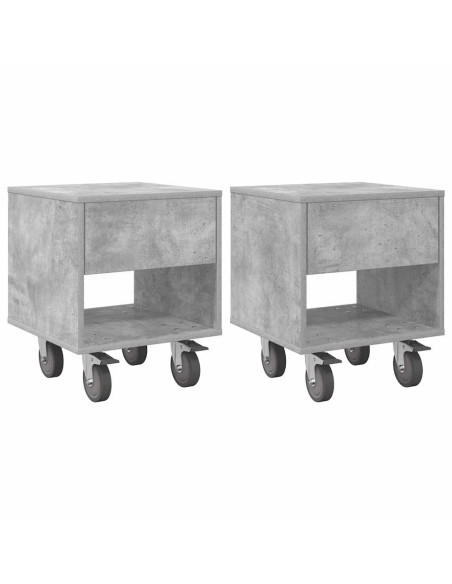 Comodino 2 pcs Grigio cemento 40,5 x 40 x 48 cm