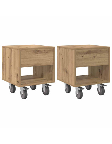 Comodino 2 pcs Rovere artigianale 40,5 x 40 x 48 cm
